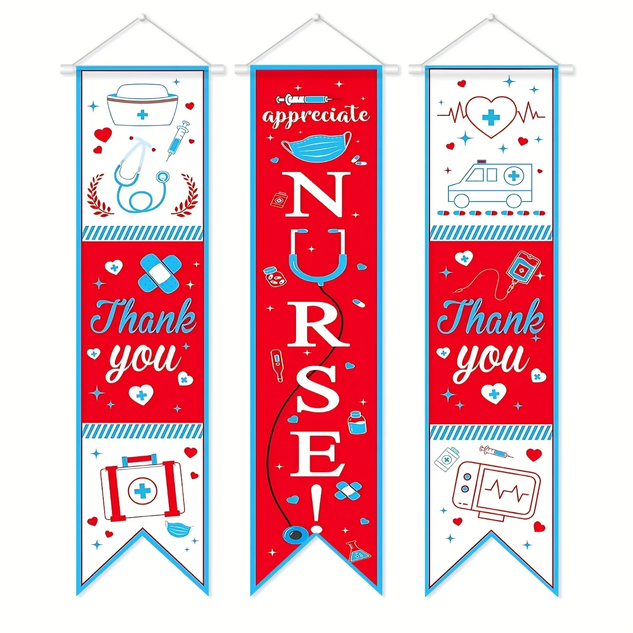 3 قطعة شكرا لك الممرضات لافتات الباب العمودي الممرضات التقدير أسبوع معلقة لافتات الباب شكرا لك ممرضة زينة الحفلات #2