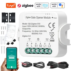 Tuya ZigBee WiFi Garage Door Opener Smart Gate Controller Timer APP Control Switch Breaker for Alexa Google Home Voice Control