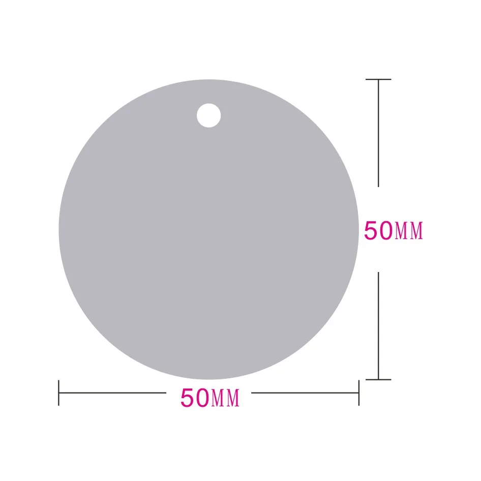 100 pcs dia.5 cm Stock Blank Colorful Round Plastic PVC Hang Tag/Clothing Plastic Tag/Garment Printed Tag/DIY Gift Tag
