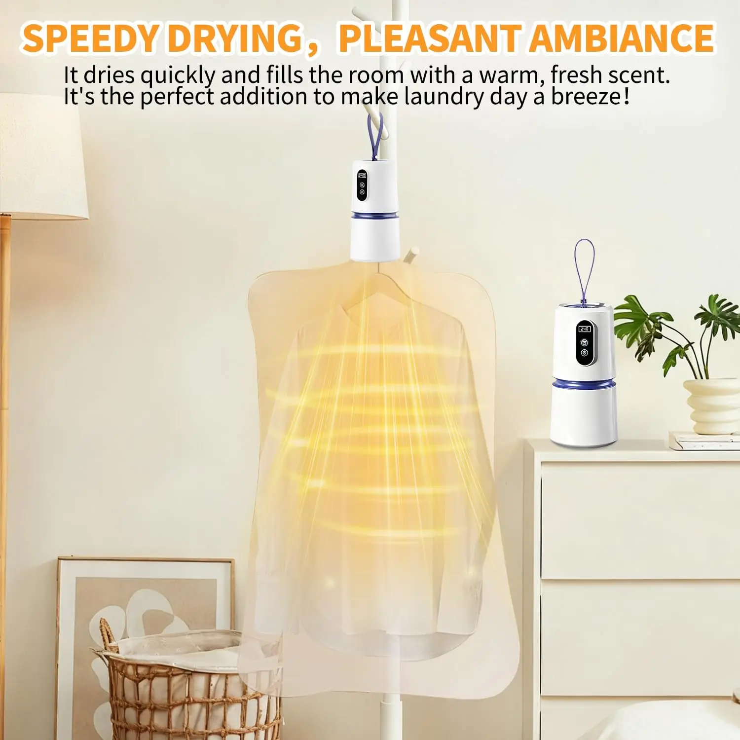 Mini secadora de ropa compacta portátil: secadora de viaje plegable silenciosa con temporizador para apartamento, RV, dormitorio y hogar