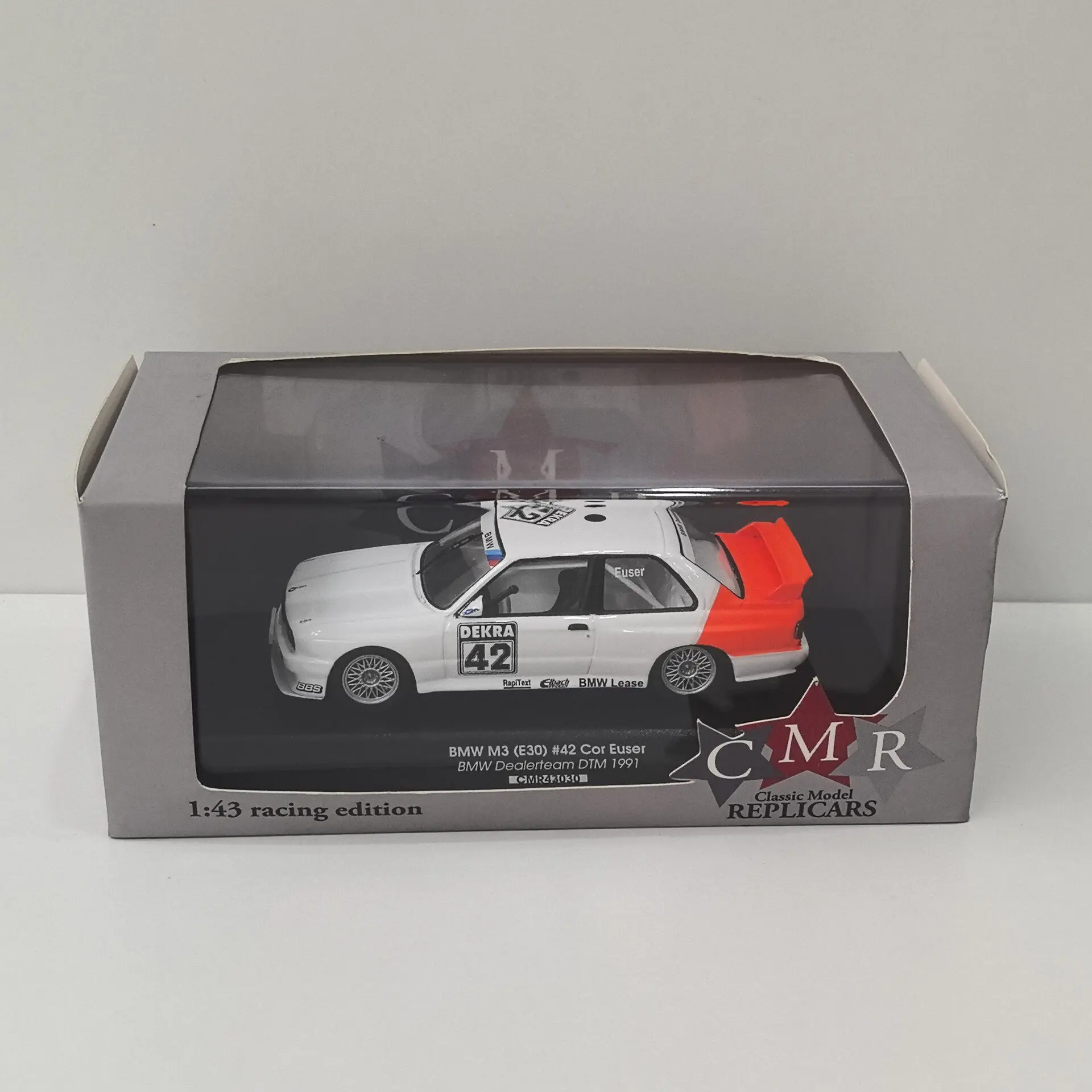 

Diecast CMR 1/43 Scale BMW M3 E30 # 42 1991 DTM Racing 19 Alloy Car Model