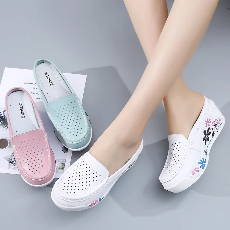 

Кроссовки женские на платформе, повседневные, с закрытым носком, криперы, модная летняя обувь для медсестер, 2024