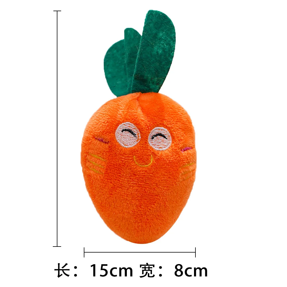 Orange Cute Puppy Pet Supplies Carrot Vegetables Shape Plush Chew Squeaker Sound Squeaky Interaction Dog Toys Supplies