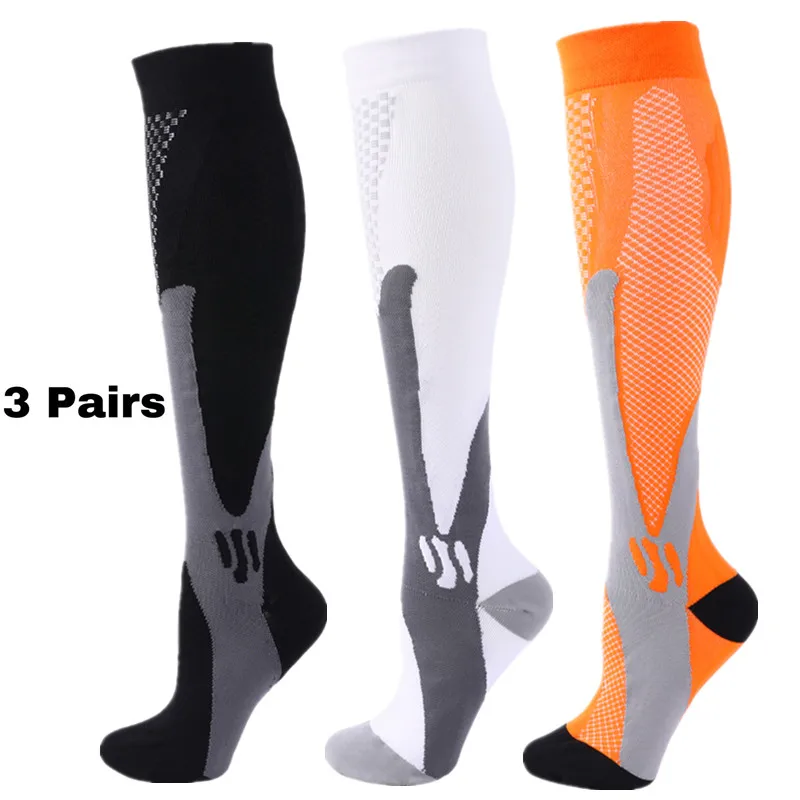S-XXL 3 Paar Packung/Socken Kompressionssocken 30 mmhg Passend für medizinische Ödeme Diabetes Krampfadern Laufen Sportsocken Größe XXL – Detail 15