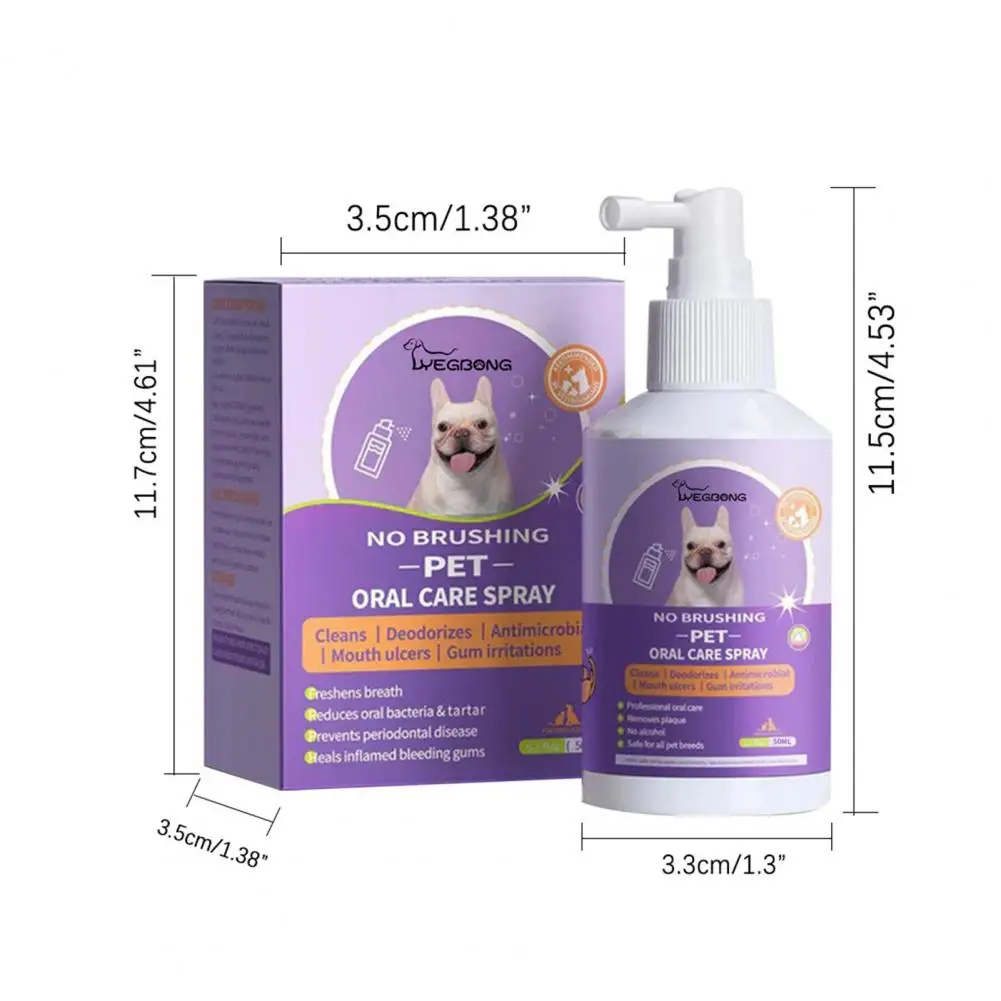 Practical  Dog Oral Spray Portable Pet Cat Dog Dental Cleaning Spray Easy to Use Liquid Pet Oral Spray Pet Product