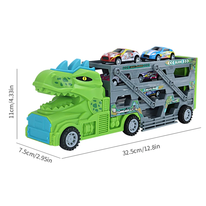 Dinosaur storage container delivery alloy car engineering car deformation truck ejection car Toy Boy Christmas Thanksgiving