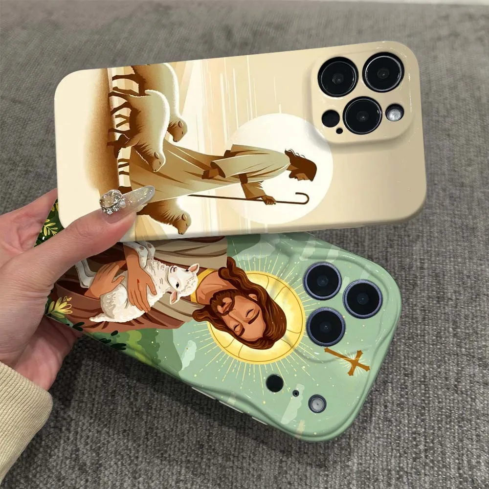 

Jesus style pattern For Apple iPhone 17 16 15 14 13 12 11 X XS XR Air Pro Max Plus Mini Feilin Wave Oil Shell Cover