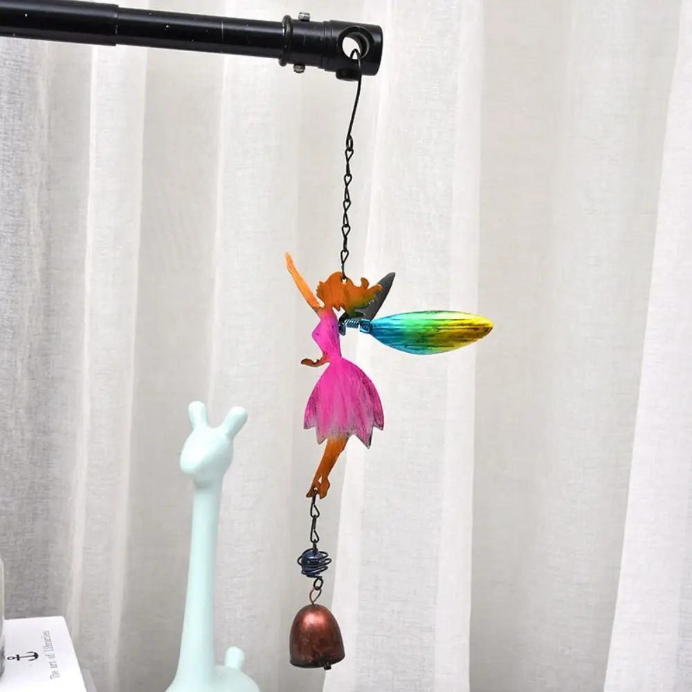

Hanging Bell Retro Fairy Angel Wind Chimes Handmade Hanging Fairy Wind Bell Romantic Colored Metal Windchimes Courtyard