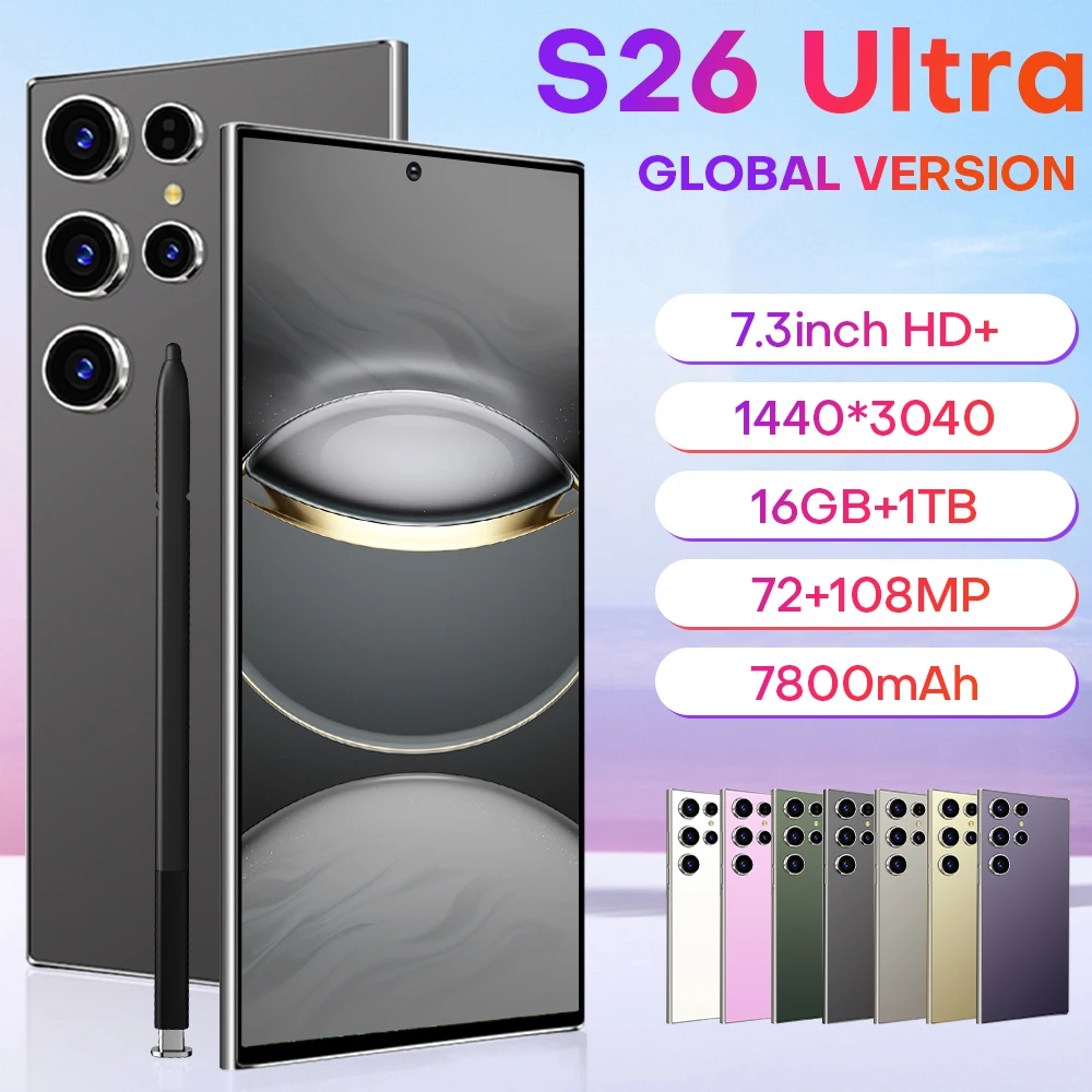 

HOT S26 Ultra NEW 2025 original intelligent 5G dual card dual standby Android 14 system global version 8000mAh battery