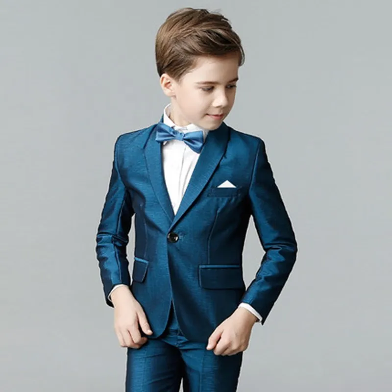 Children Shining Party Blazer Pants Baptism Suit Boys Wedding Wear Kids Photography Costume Gentlemen Teenager Prom Tuxedo Dress