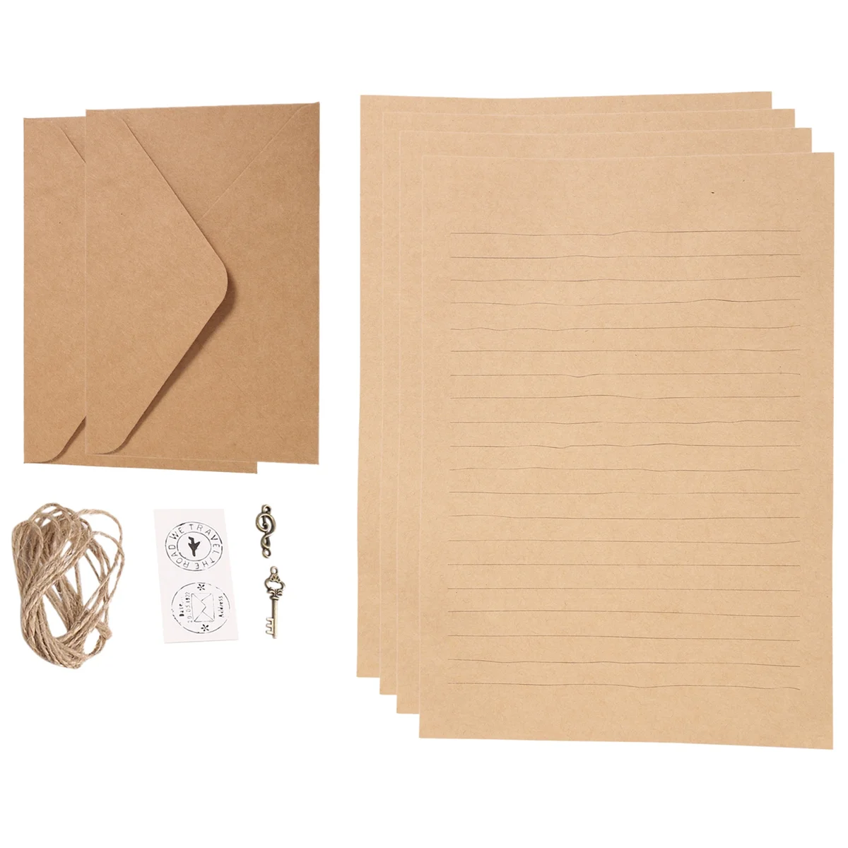 12 Pcs Vintage Kraft Paper Writing Paper European Style Paper for Letter Writing Letter Paper Stationery, Number 16