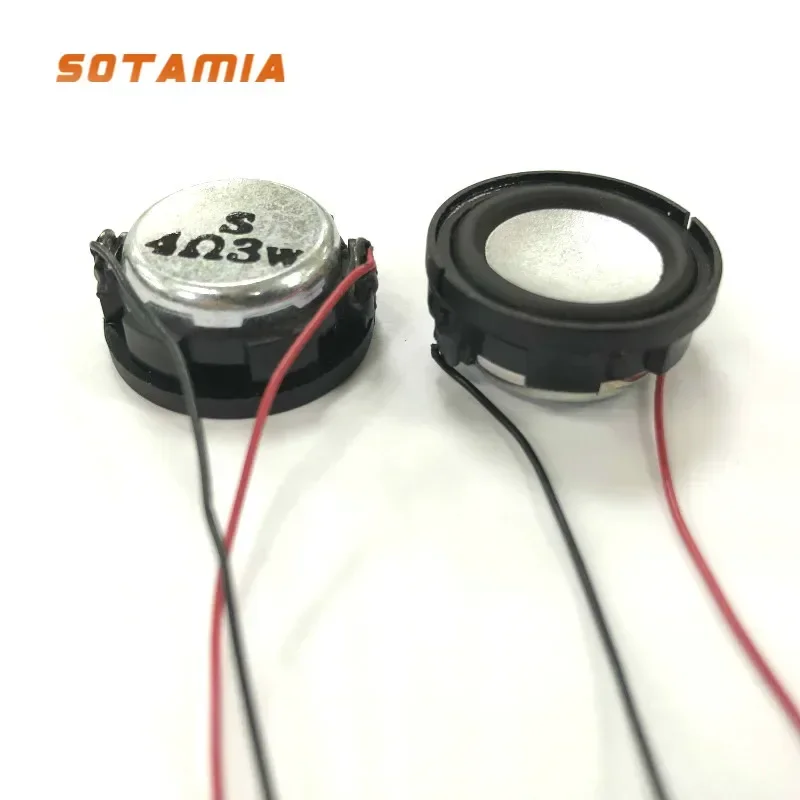 

SOTAMIA 2Pcs 1 Inch Mini Speakers 24mm 4 Ohm 3W Full Range Audio Speaker HIFI Loudspeaker Rubber Edge Sound Home Theater