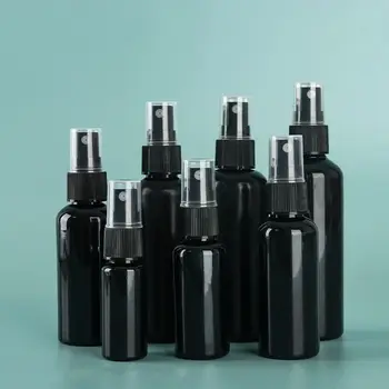 20pcs 10/20/30/50/60/100ML Black Plastic Perfume Spray Bottle Mist Atomizer Refillable Empty Portable Travel Accessories Packaging