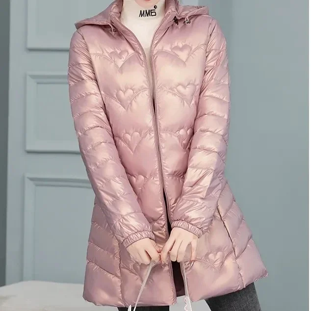 Long Hooded Down Cotton Coat Female Warm Puffer Parkas Winter Jacket Glossy Outwear Mother Clothing Cotton-Padded Coat Plus Size