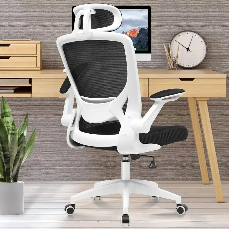 

Ergonomic Office Chair, Breathable Mesh Desk Chair, Lumbar Support Computer Chair with Headrest and Flip-up Arms