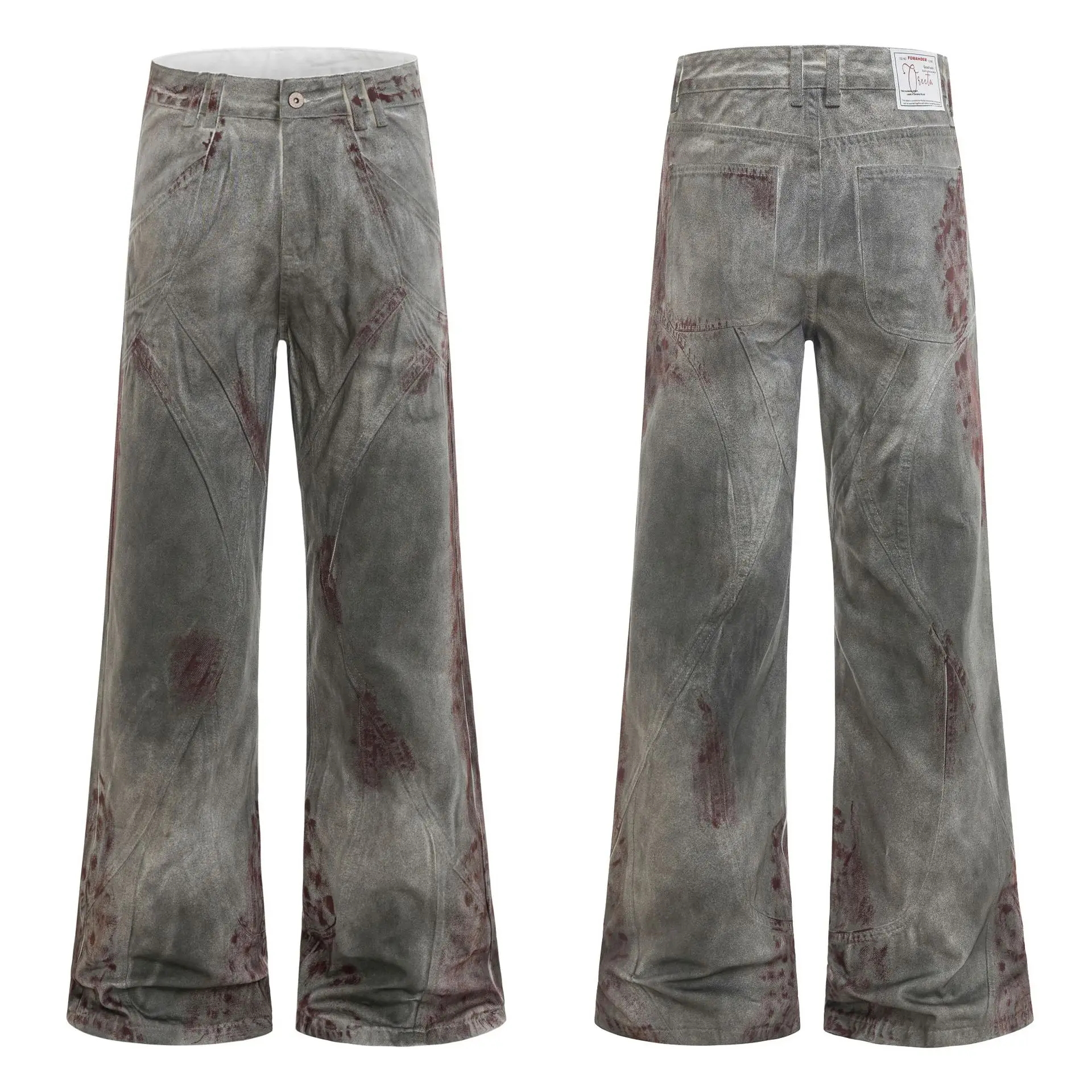 OR FL – jean 98 coton pour femmes, artisanat américain, peinture vieillissante, légèrement évasé, rétro, Vintage, pantalon pour femmes, Y2k