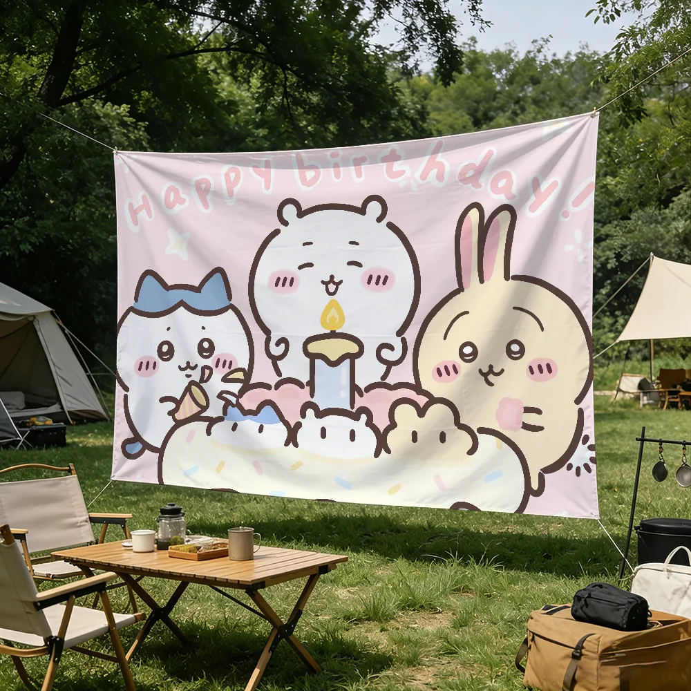 Cartoon C-Chiikawa-S Niedliche Flagge für Wohnzimmer, Zuhause, Wohnheim, Dekoration, Wand, Outdoor, Camping, Party, Banner, Geschenke – Detail 6