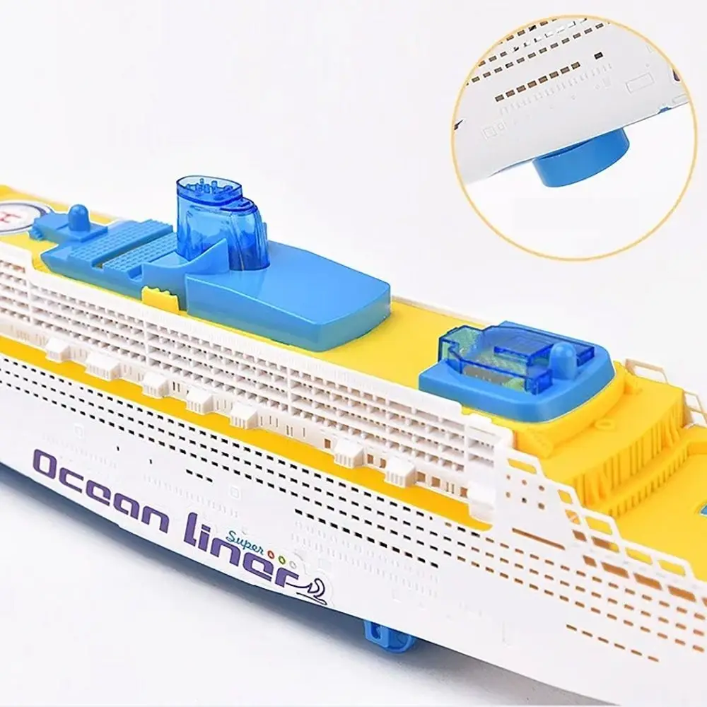 新しい点滅ライト付き電動船 自動操舵 LEDライトとサウンド付き電動ボート リアルな子供用航海玩具