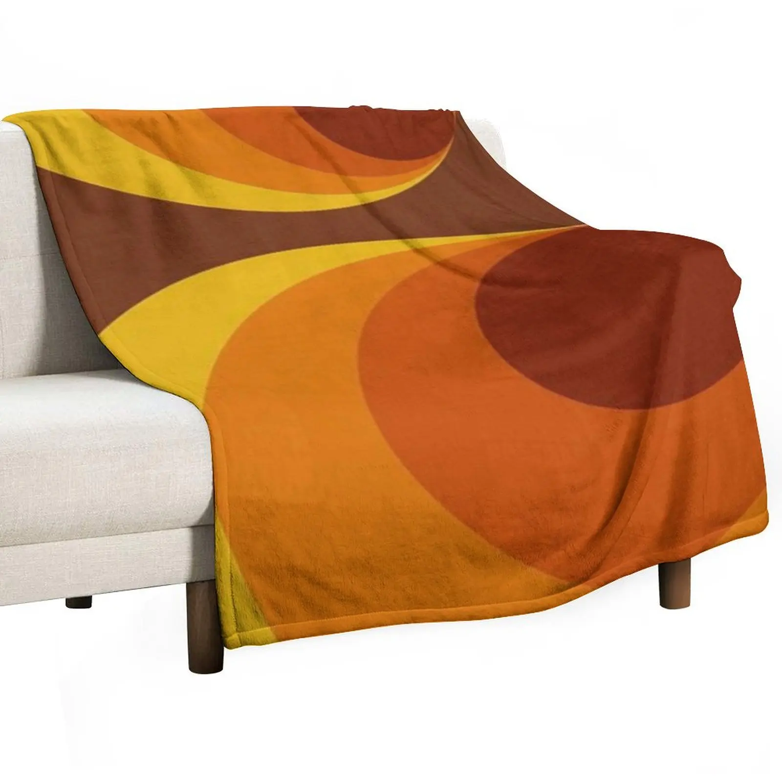

Orange Pattern - 70s Throw Blanket Luxury Throw Bed linens for babies christmas decoration Blankets