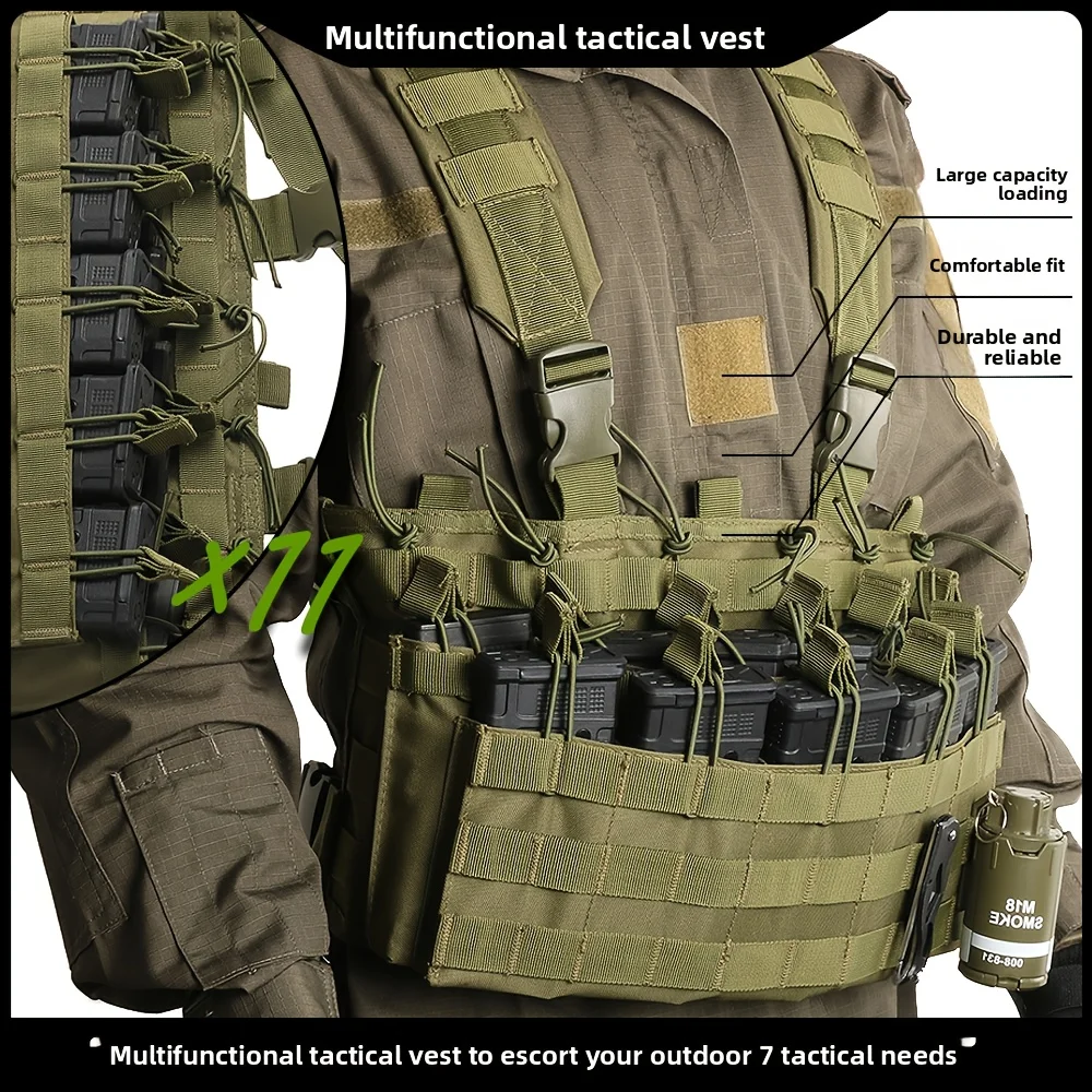 سترة الغوص التكتيكية الصدر تلاعب/تدريب جهاز صغير مع 11 حقيبة مجلة وجيب إدارة مولي للصيد والرماية والمشي لمسافات طويلة #1