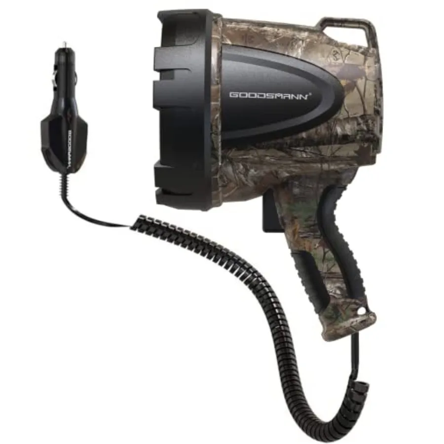 Spotlight Hunting Camo Portable Handheld Spotlights 1500 Lumen Realtree® Xtra Halogen Boat Corded 12V Plug-in Spot Light Outdoo