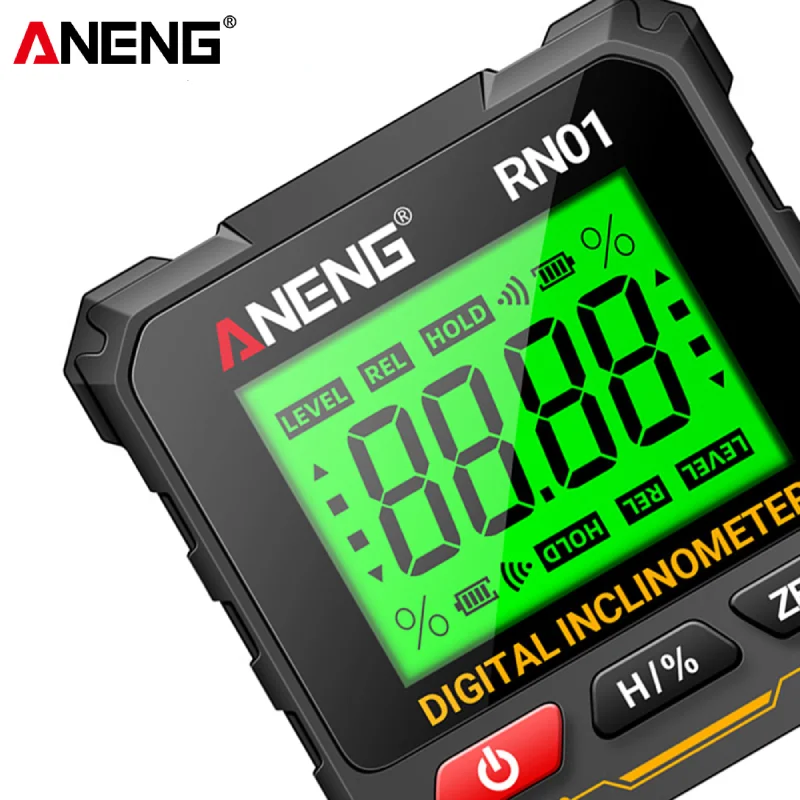 ANENG nivel láser Digital con retroiluminación LCD Tiltmeter 360 grados medidor de nivel magnético de cuatro lados medidor de medición de pendiente