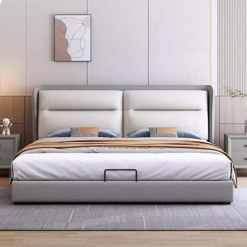 

Soft European Bedroom Double Bed Simple Modern Villa Sleeping Wooden Double Bed Human White Meubles De Chambre Nordic Furniture