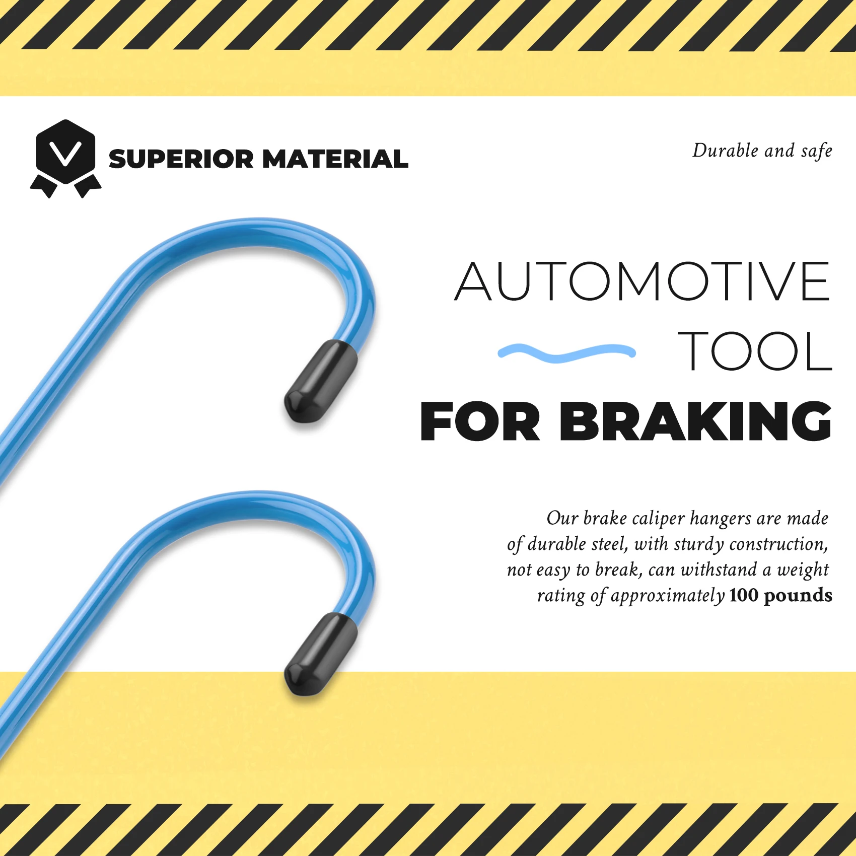 A75K 4 Pcs Brake Caliper Hangers Brake Caliper Hooks with Rubber Tips Automotive Tool for Breaking, Bearing, Suspension Work
