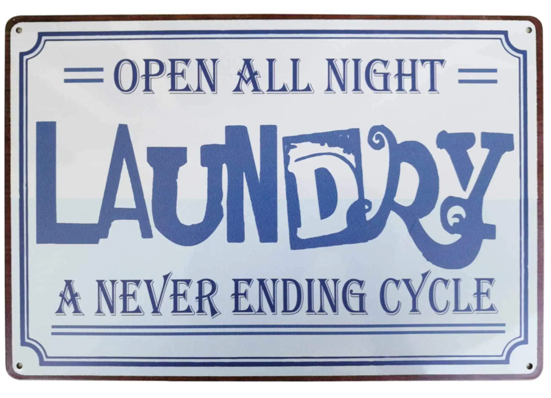 PXIYOU Open All Night Laundry a Never Ending Cycle Vintage Retro Metal Sign Home Bathroom Laundry Room Decor Wash Room Signs Cou