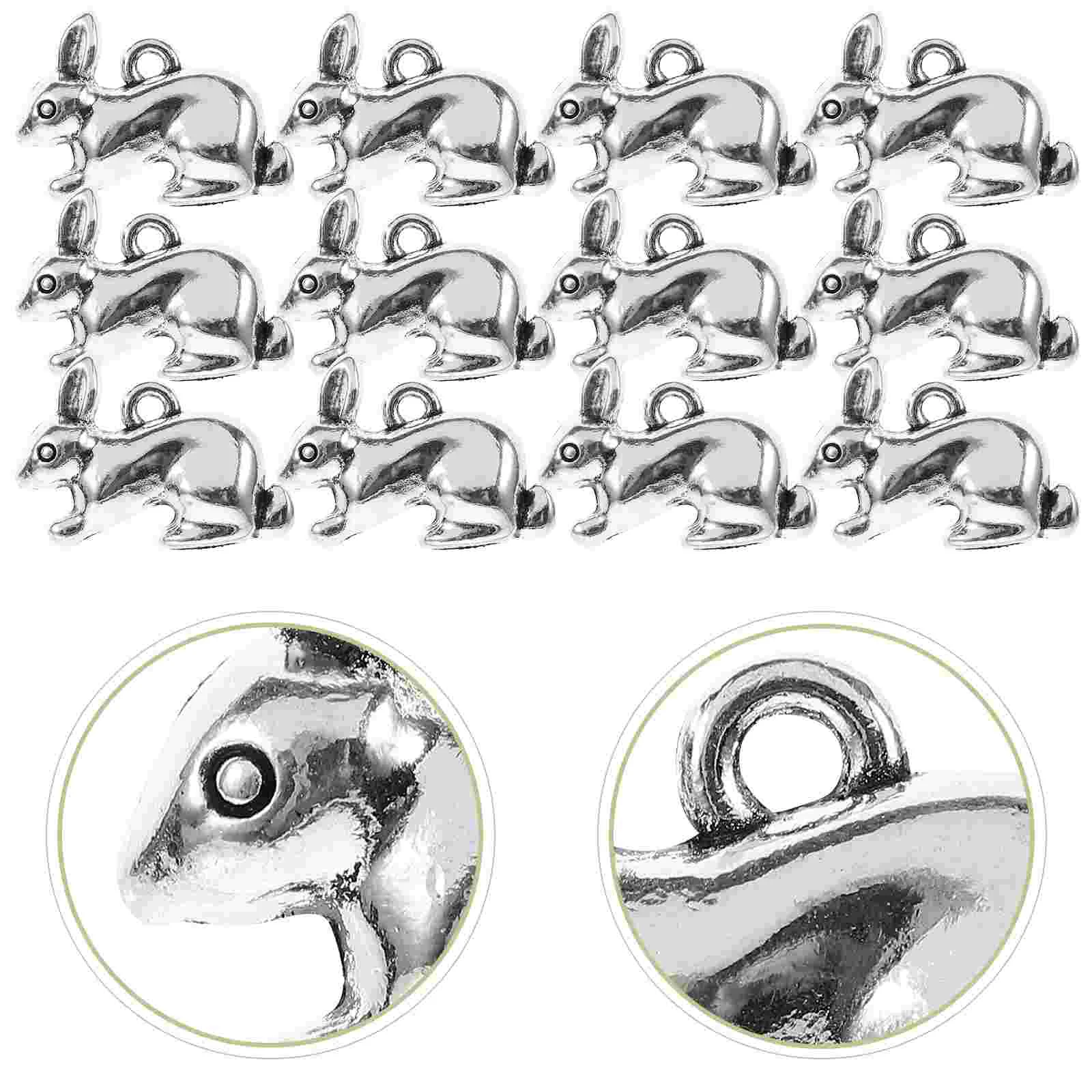 

Rabbit Pendant Charms for Necklace Making DIY Silver Jewelry Pendants Jewlery