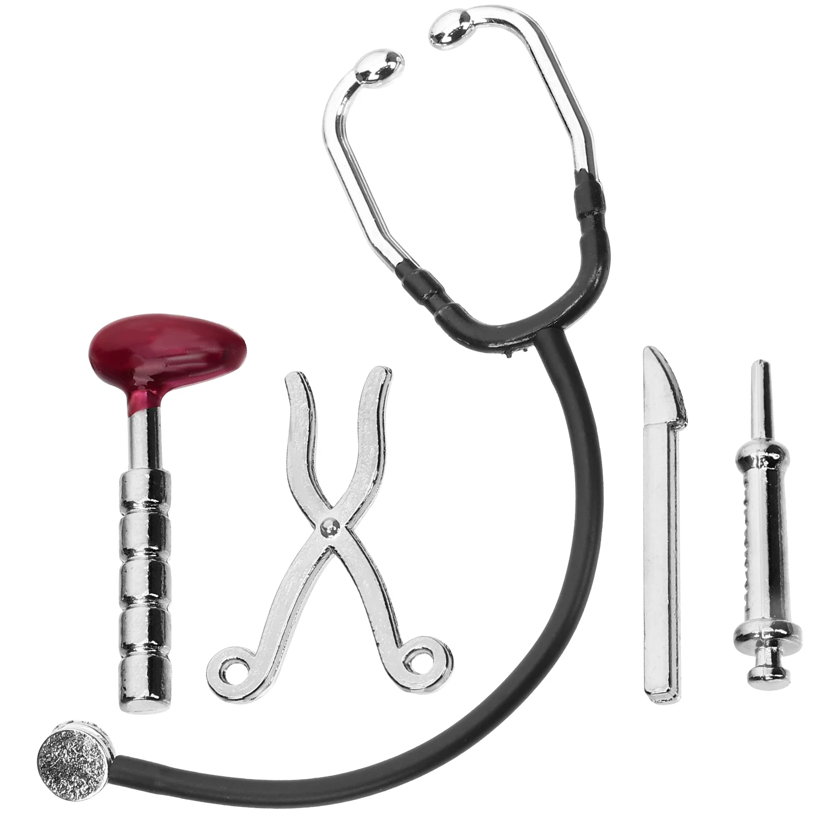 Stethoscope Model Miniature Doctor Accessories Tools Rubber Kids Toy Pretend Play