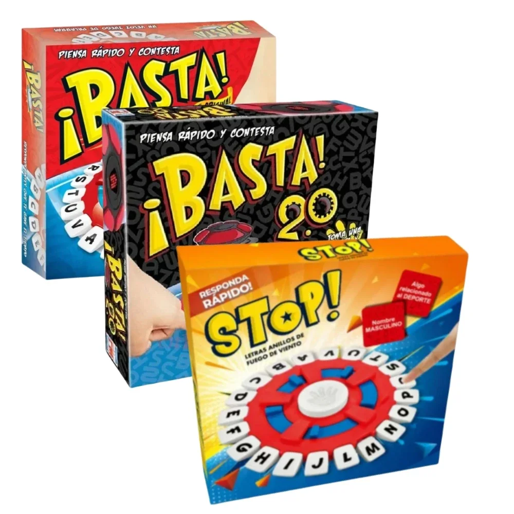 New Upgraded Basta 2.0 Spanish Tapple Word Game - English Tapple Games Version Quick Thinking Letter Pressing Board Game Gifts