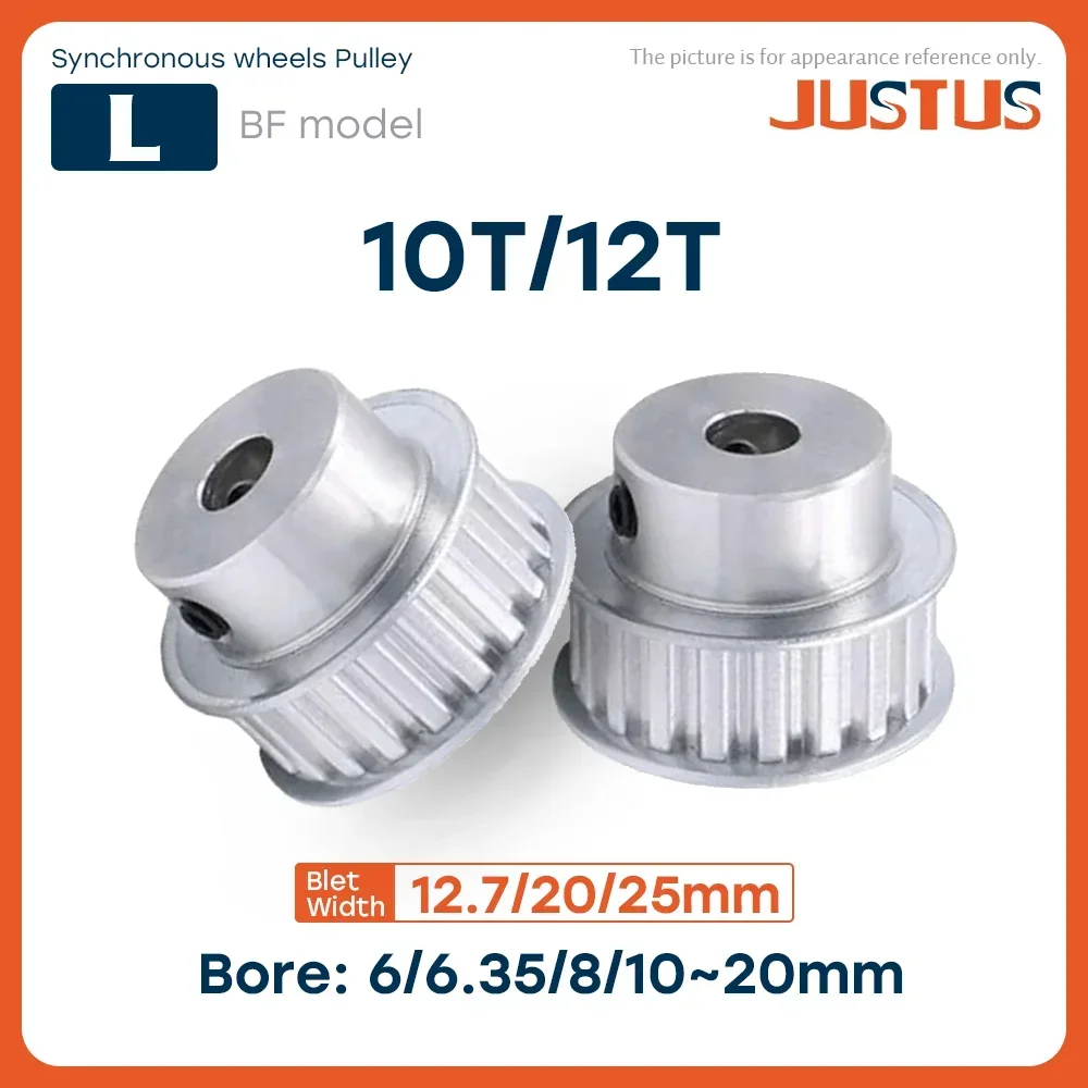 L Type Synchronous Pulley 10T/12Teeth Bore 6~20mm Teeth Pitch 9.525 mm Slot Width 14/21/27 mm For 12.7/20/25mm L Timing Belt