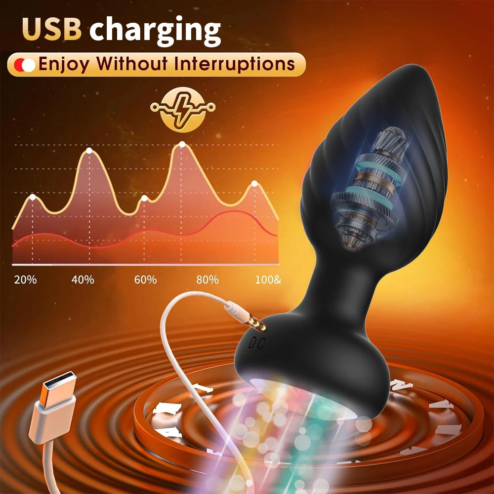 التحكم عن بعد وبصمة التحكم اللون ضوء الشرج هزاز بعقب المكونات الرجال جهاز تدليك للبروستاتا محفز الجنس لعب الكبار للنساء #4