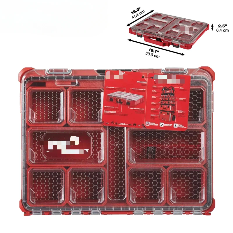 Tool Case Low-Profile 50*41.4*6.4cm Portable Translucent Containment Storage Box