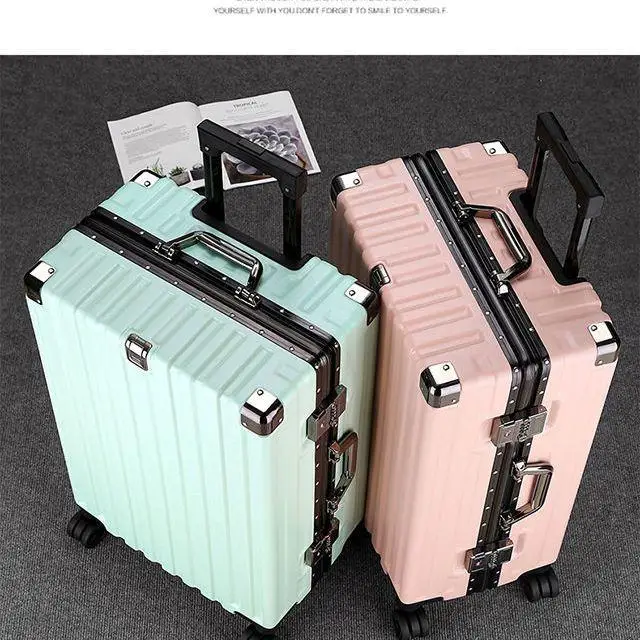 2024年新型高級アルミフレーム荷物バッグ大容量旅行スーツケース男女学生向け厚型キャリーオンバッグ