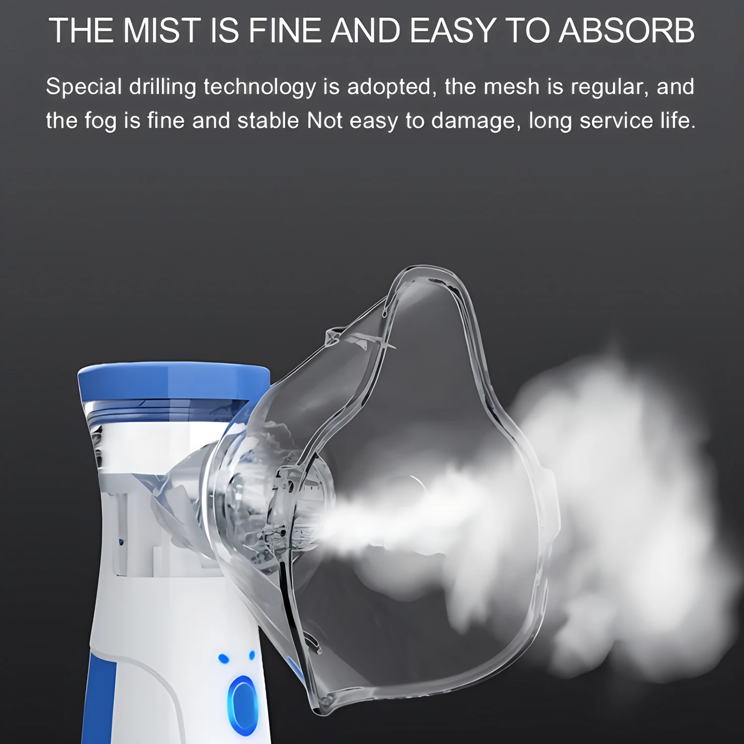Nebulizador de Malla Portátil Silencioso con Compresor para Niños y Adultos, Mascarilla para la Tos, Asma, Inhalador, Nebulizador, Humidificador Portátil para el Hogar y Viajes
