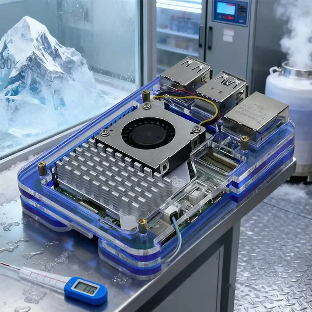 For Raspberry Pi 5 Case 5Layers Acrylic Lightweight Portable 5-Layer Acrylic Case Active Cooler Compatibility With Active Cooler