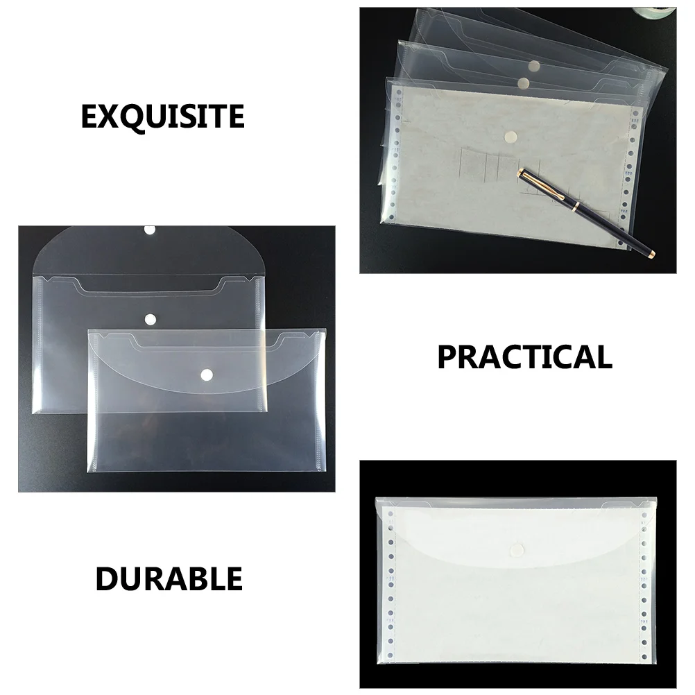 

20 Pcs Documents Bag Invoice Storage Stationery Folder Receipt Holder Multipurpose Organizer Clear Pouch Transparent
