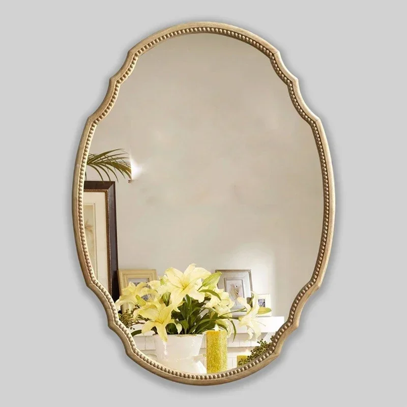 Simple American Bathroom Bedroom Desktop Makeup Vintage Hanging Mirror Led Decorative Mirror Wall Hanging