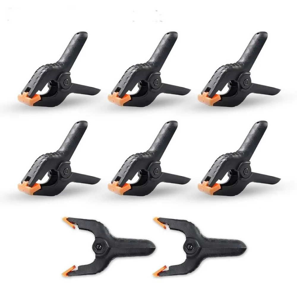 

Backdrop Spring Clamps 4.5 Inch 8 Pack Adjustable Heavy Duty Clip for Muslin/Paper Photo Studio Backdrop Stand kit Photography