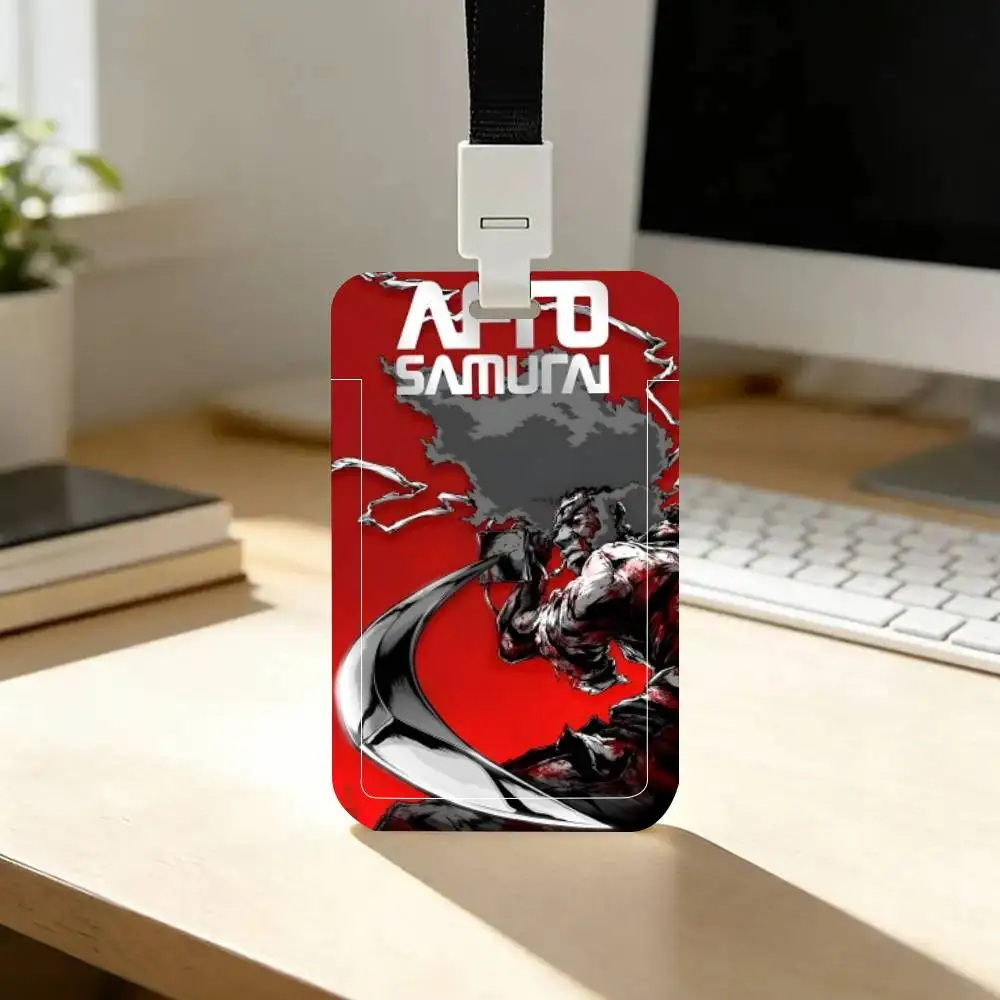 Afro Samurai ID Card Holder Neck Strap Pendant Door Badge Holder Lanyards Keychain Work Credential Case Gift view 6