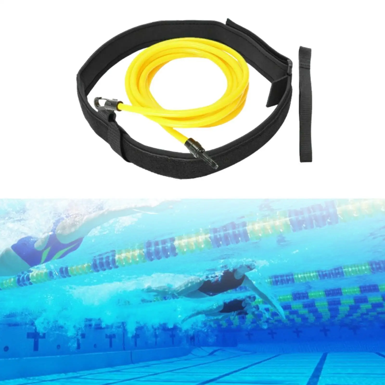 Swimming Resistance Belt Swim Bungee Cord Swim Resistance Band Practical Swim Tether Belt Stationary Swimming for Adults Kids