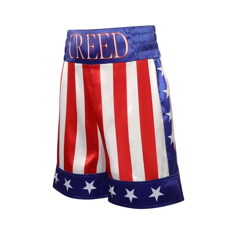 Adonis Creed Cosplay Boxing Shorts Men Costume Movie Creed III Roleplay Fantasia Fighting Trunks Sports Short Pant Man Halloween