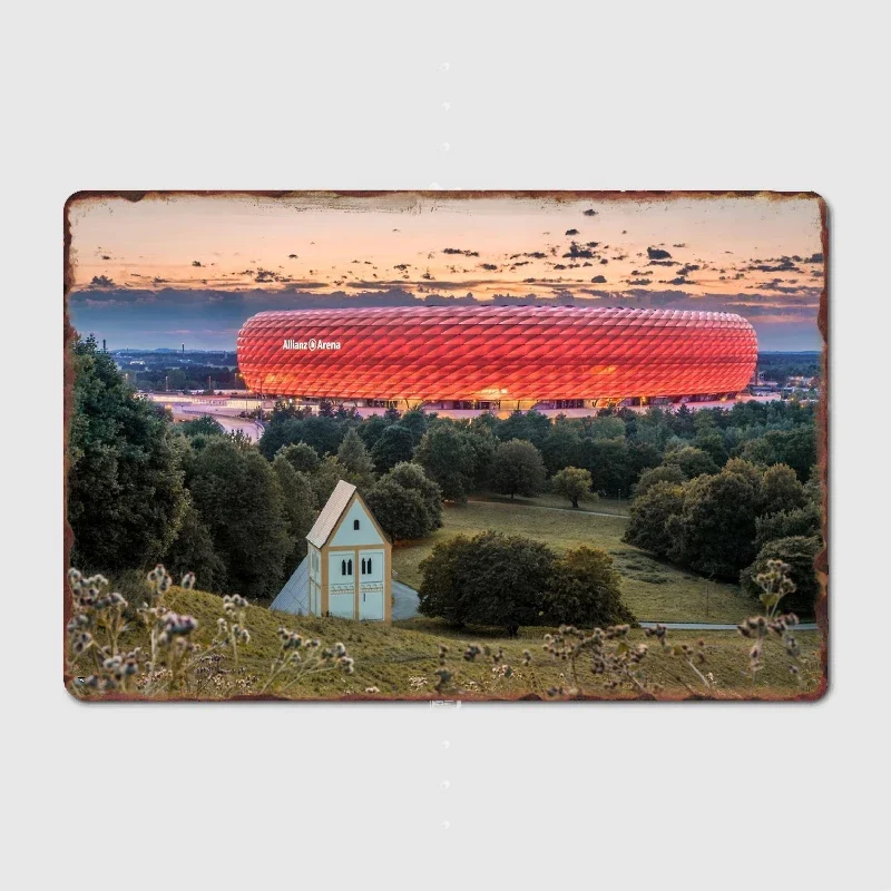 

Allianz Arena Metal Poster Garage Decoration Living Room Cinema Living Room Custom Tin Sign Poster
