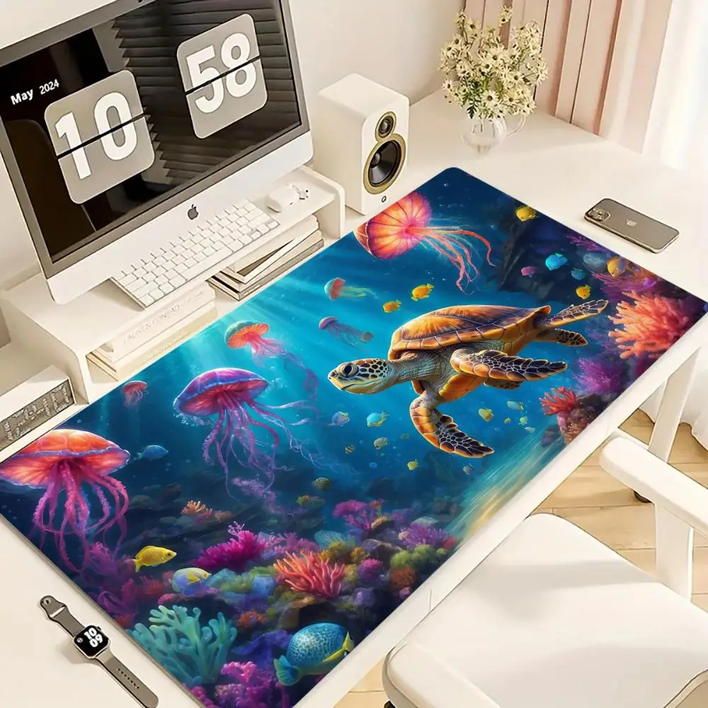 

Marine Life Mouse Pad Large Computer Office Game Table Mats XXL Rubber Anti-slip Gaming Keyboard Mousepads Long Desk Pads 40x90
