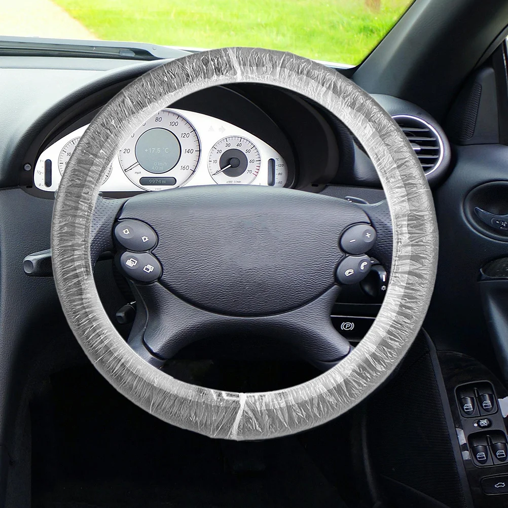 

250pcs Steering Wheel Cover Plastic Elastic Protector Car Steering Wheel Sleeve For Car Auto Beauty Sleeve White