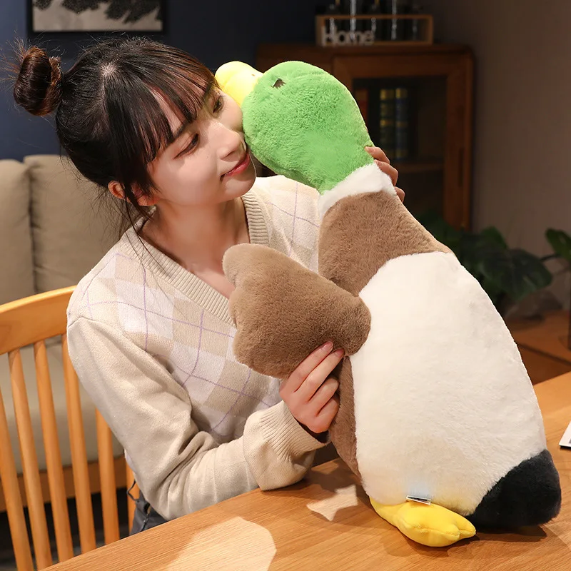 Creative Plush ของเล่นน่ารักเป็ดตุ๊กตาใหม่ของเล่นโกหกเป็ดของเล่นเด็กของเล่นโยนหมอนของขวัญวันเกิด w1356
