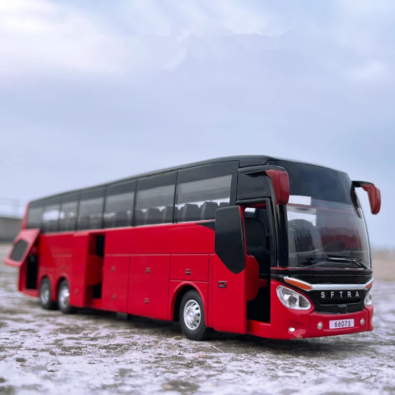 Alloy Double Decker Electric Tourist Traffic Bus Model Diecasts Metal City Passenger Car Bus Model Sound and Light Kids Toy Gift