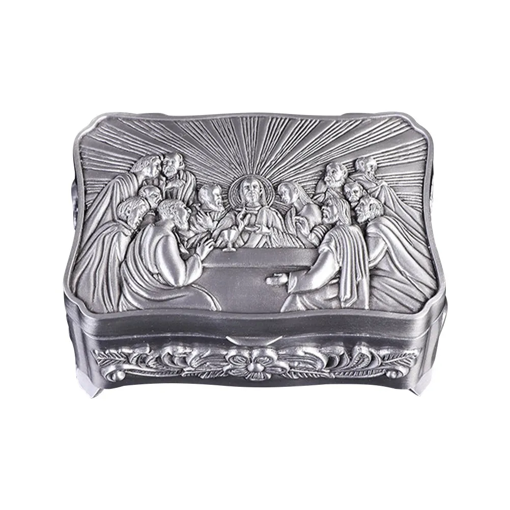 

Металлическая шкатулка для украшений в европейском стиле, ретро-органайзер для хранения колец, серег и мелких предметов, компактный футляр для бижутерии